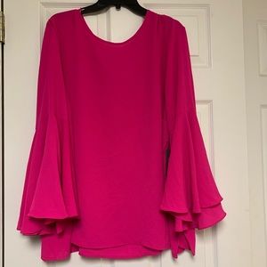 Vince Camuto pink bell sleeve blouse plus size 3x